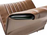 Citroen-2CV - 2CV, Covering front seat, open sides (2 pieces). Material: Vinyl brown, smooth surface (Sk