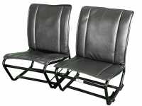 Citroen-2CV - 2CV, Covering front seat, open sides (2 pieces). Material: Vinyl black, smooth surface (Sk