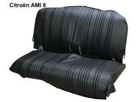Citroen-2CV - AMI8, seat cover rear, from vinyl. Color: black. Suitable for Citroen AMI8.