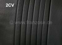 Citroen-2CV - 2CV, Seat bench cover rear. Vinyl black. The sides are closed. The surface is perforated (