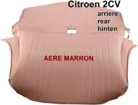 Citroen-2CV - 2CV, covering rear seat, Symetric. Vinyl light brown (Marron). The sides are closed. The s