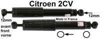 Citroen-2CV - Shock absorber (2 fittings) in front, for Citroen 2CV. For 12mm shock absorber securement.