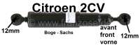 Citroen-2CV - Shock absorber in front, suitable for Citroen 2CV (per piece). 12mm securement eye. Manufa