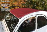 Citroen-2CV - 2CV, Soft top hood red (Rouille). Inside closing, normal back window. This darker red inst