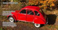 Citroen-DS-11CV-HY - Soft top hood, red, similar to RAL 3002, carmine (Rouge Clair, Vallelunga) 2cv, inside clo