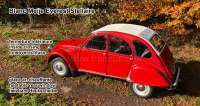 Alle - Soft top hood, white, with heatable rear window ( Blanc Meije) inside closing, 2cv. Made i