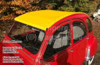 Renault - Soft top yellow (Jaune Mimosa), similarly ral 1018. Inside closing. Citroen 2CV. Made in F
