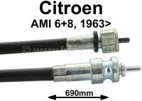 Citroen-2CV - Speedometer cable for Ami 6+8 starting from 1963, length: 690mm. Or.Nr.: AY5213C - 9549496