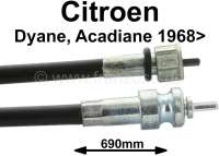 Citroen-2CV - Speedometer cable Dyane, Acadiane starting from 1968, 690mm length.