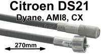 Citroen-2CV - Speedometer cable extension, suitable above for Citroen Dyane + Ami 8, CX. Length: 270mm