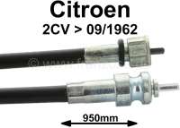 Citroen-2CV - Speedometer cable for 2CV (first version) to 09/1962 (3mm square). Connection speedometer 