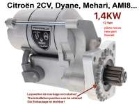 Citroen-2CV - High-performance universal starter motor! This starter motor can be installed in 20 positi