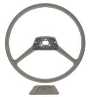 Citroen-2CV - 2-spoke steering wheel, reproduction. Colour: grey. Suitable for Citroën 2CV, Mehari. 385