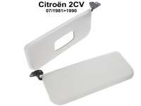 Citroen-2CV - Sun visor left + right (1 pair). Faithful reproduction with the plastic holders. Change fr