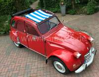 Citroen-2CV - Suns sail (Awning) blue-white streaked. The sail is fixed when the roof is open! The sheat