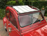 Citroen-2CV - Suns sail (Awning) grey-light grey streaked. The sail is fixed when the roof is open! The 