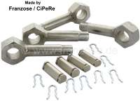 Citroen-2CV - Triangle pin + spring hinged tie bar adjustment set (4 fittings), top quality. Suitable fo