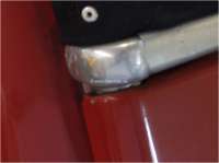 Alle - 2CV, Luggage compartment lid - hinge closing cap on the left. Reproduction from polished a