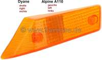 Alle - Turn signal cap in front on the right, orange. Suitable for Citroen Dyane, Acadyane, Mehar