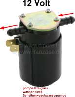 Citroen-2CV - Washer pump, electrically, color black. Suitable for Citroen DS. This pump is to be used a
