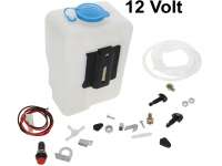Citroen-2CV - Washer reservoir with integrated, electrical water pump. 12 V. Capacity: 1.2 L. width: 122