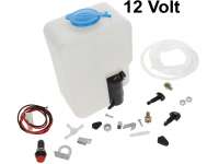 Citroen-DS-11CV-HY - Washer reservoir with integrated, electrical water pump. 12 V. Capacity: 1.2 L. width: 122