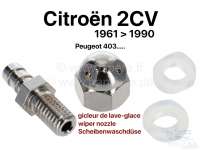Peugeot - Wiper system nozzle chromium-plates. Suitable for all Citroen 2CV starting from year of co