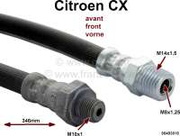 Sonstige-Citroen - Brake hose in front CX. 346mm lengthens. Thread: M10x1 + M14x1,5-8x1,25. Or. No. 95493016