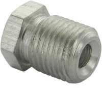 Citroen-2CV - Flange screw 1/2x20UNF for 5mm line. Length + wide ones over everything: 13 x 18mm