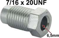 Citroen-2CV - Flange screw 7/16x20UNF for 6,5mm line. Length + wide ones over everything: 12 x 23mm