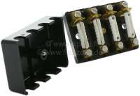 Renault - Fuse box for 4 fuses. Color: black. Screwing contact. Screwing Cap. Manufacturer: Hella