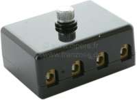 Citroen-2CV - Fuse box for 4 fuses. Color: black. Screwing contact. Screwing Cap. Manufacturer: Hella