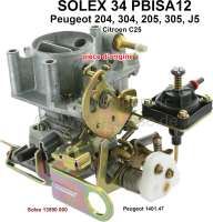 Sonstige-Citroen - P 204/205/305/J5, carburetor Solex 34PBISA12 (no reproduction). Carburetor diameter: 34mm.