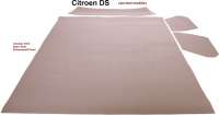 Citroen-DS-11CV-HY - Inside roof lining set (brightly beige), with light foam material (about 3mm) on the rear 