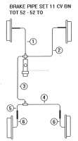 citroen ds 11cv hy brake line prefabricated hydraulic lines set P60738 - Image 2