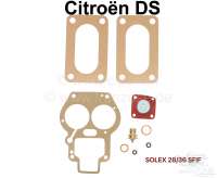 Citroen-DS-11CV-HY - Carburetor sealing set, for Solex carburetor 28/36 SFIF. Suitable for Citroen ID19, DS20, 