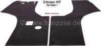 Citroen-DS-11CV-HY - Carpet set Velour dark grey. Suitable for Citroen HY, starting from year of construction 0