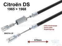 Alle - Clutch cable, suitable for Citroen DS, of year of construction 1965 to 1968. (3 lever fing