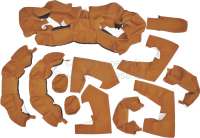 Citroen-DS-11CV-HY - SM, coverings in front + rear. Color: ocher (Caramel). Inclusive material for the door lin