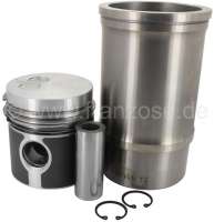 Peugeot - Piston + liner (1 fitting), suitable for Peugeot 404 Diesel, 504 Diesel, Peugeot J7 Diesel