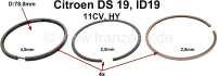 Citroen-DS-11CV-HY - Piston rings (label manufacturer), for 4 pistons. Suitable for Citroen DS19, ID19, to year
