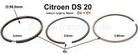 Citroen-DS-11CV-HY - Piston rings (label manufacturers), for 4 pistons. Suitable for Citroen DS 21. 90mm bore. 
