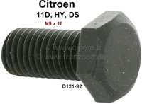 Citroen-DS-11CV-HY - Flywheel screw. M9 x 18mm. Suitable for Citroen 11D, Citroen HY > 06/1962. Citroen DS > 06