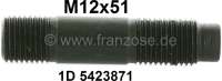 Citroen-DS-11CV-HY - Stud bolt for the drive shaft. Dimension: M12x1,25 x 51. Suitable for Citroen DS + Citroen
