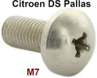 Citroen-DS-11CV-HY - Door brake, screw chromium-plates (M7), for the door catch straps. Suitable for Citroen DS