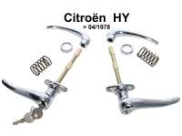 Citroen-DS-11CV-HY - Door handle set (left + right outside + left + right inside), suitable for Citroen HY, up 