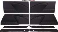 Citroen-DS-11CV-HY - DS Pallas, Door linings (4 fittings). Leather black, inclusive 4x cover from leather, abov