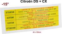 citroen ds 11cv hy engine cooling sticker antifreeze 15o 40 x P43140 - Image 1