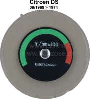 Citroen-DS-11CV-HY - Dashboard: Disk (synthetic, transparency, printed) for the tachograph. Suitable for Citroe