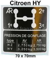 Citroen-DS-11CV-HY - Label, for the gear shift 